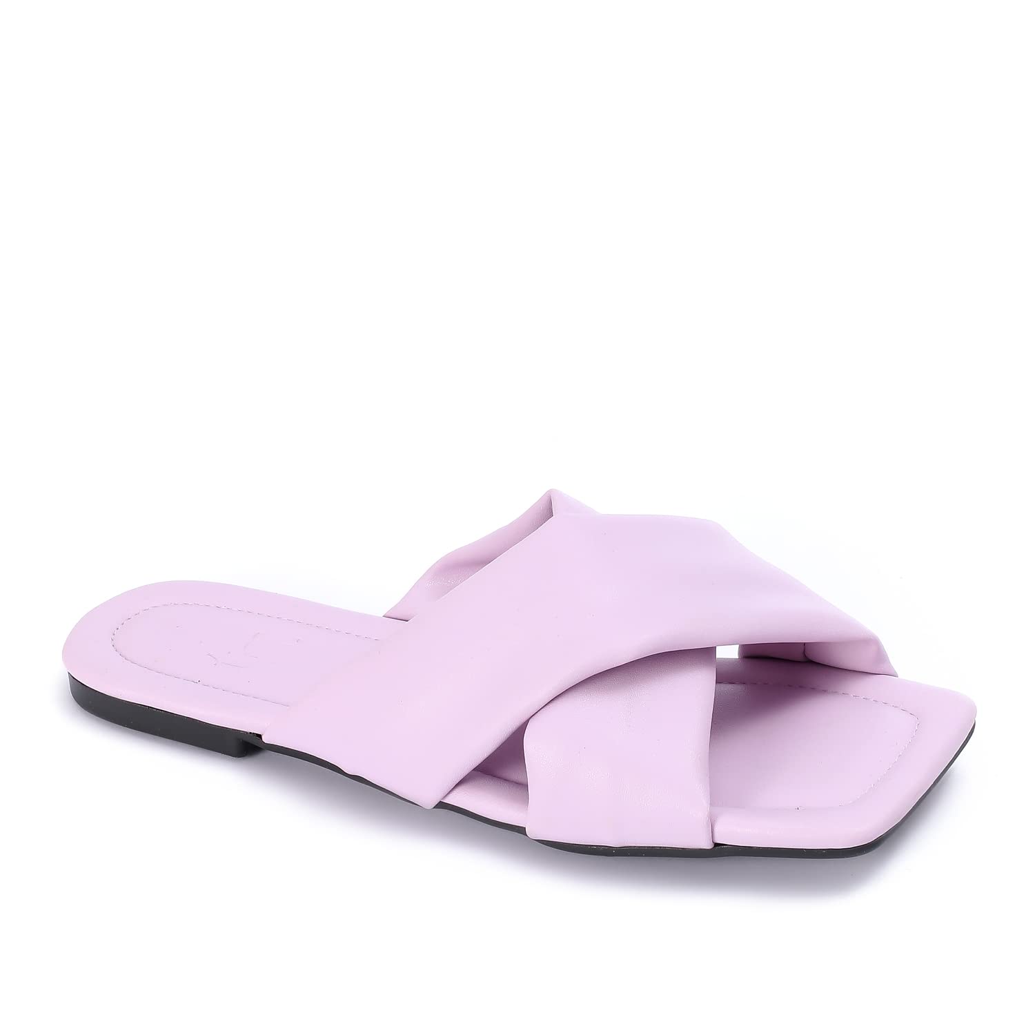 womens Wide Cross Strap Slippers Flip-Flop