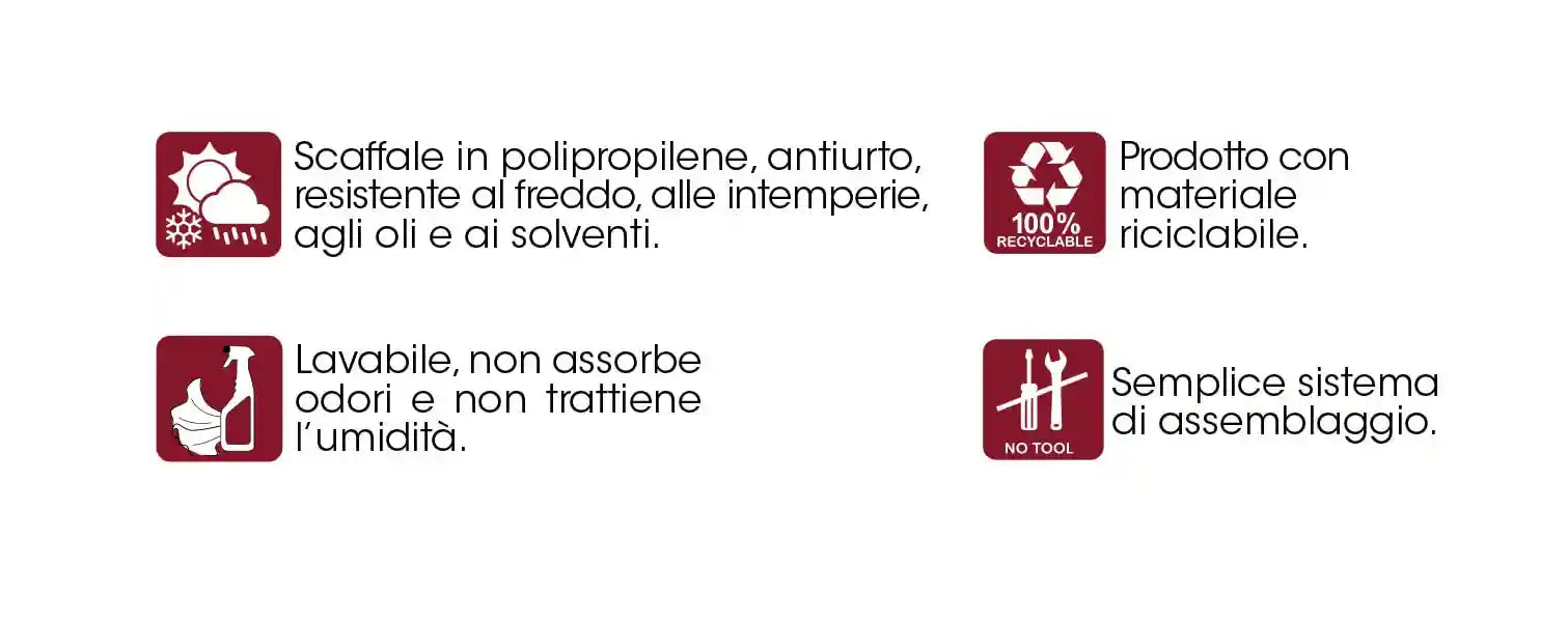 Bama 4-Tier Utility Shelf, 75x60x187 cm, White – Heavy-Duty 240kg Capacity