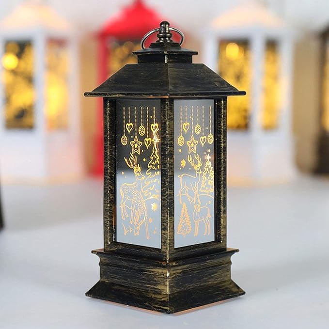 Christmas Lantern Candlestick Lamp,christmas Decoration,night Light,old Man Snowman Decorating Night Light,desktop Ornaments,christmas Decorations (small, silver)