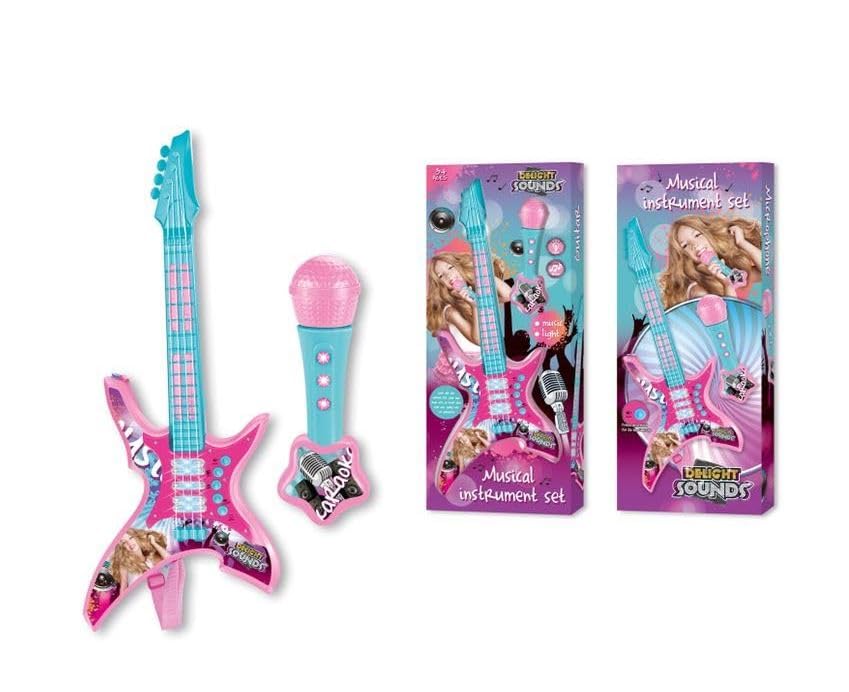 Transparent Guitar & Microphone Set – Light & Music Playset for Kids