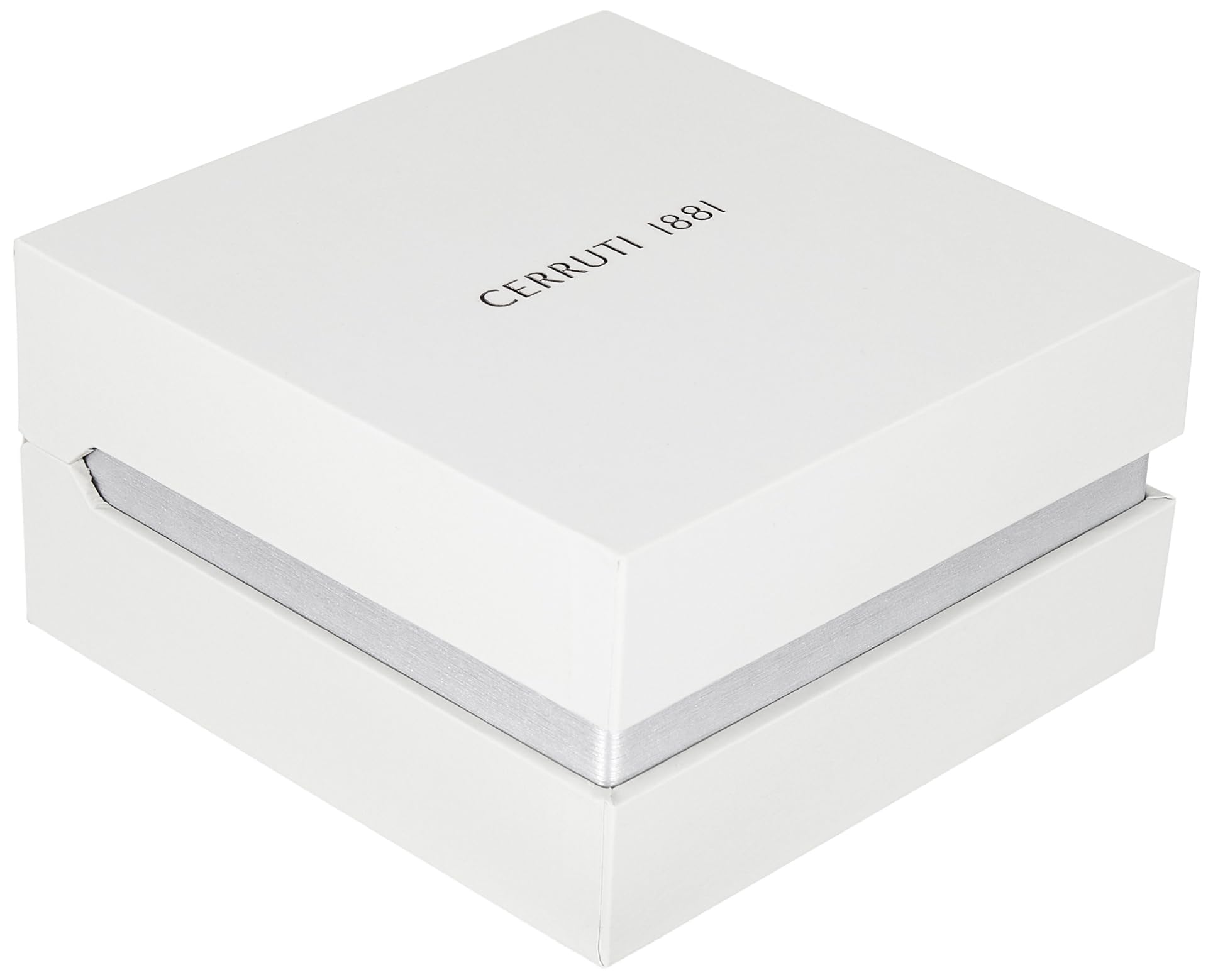 أزرار أكمام رجالية من سيروتي 1881 بشعار بارز – فضي وأسود