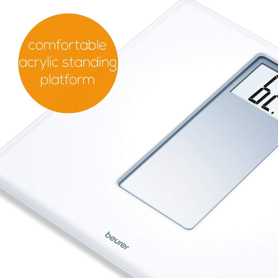 Beurer Weight Scale Glass Electronic White 180 Kg - PS160