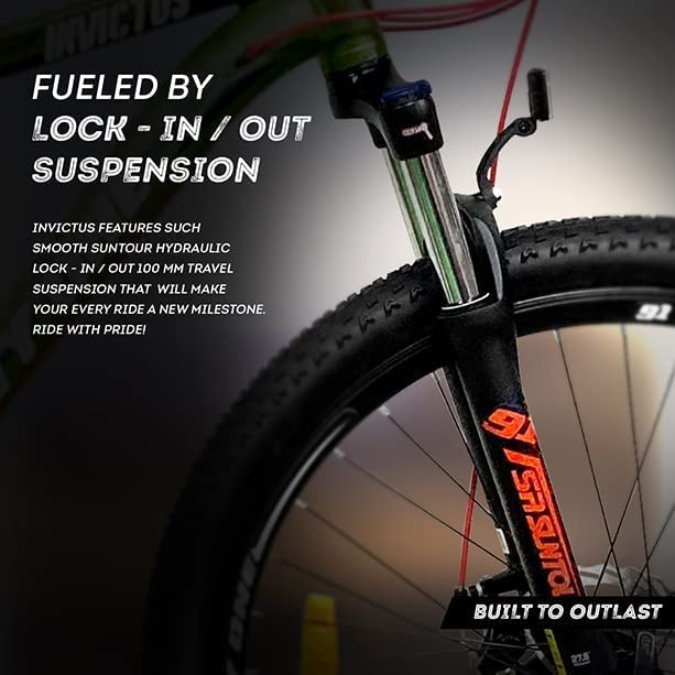 Ninety One Invictus 27.5T 24 Speed Disc Brakes Hybrid Bike ( Military Green, Ideal for: 12+ Years)