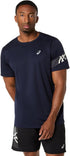 ASICS Men Sports T-Shirt Navy Lightweight Breathable Training Wear