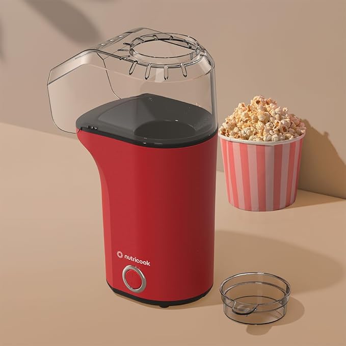 Nutricook Popcorn Maker NC-PM150R 16-Cup Oil-Free Hot Air Red