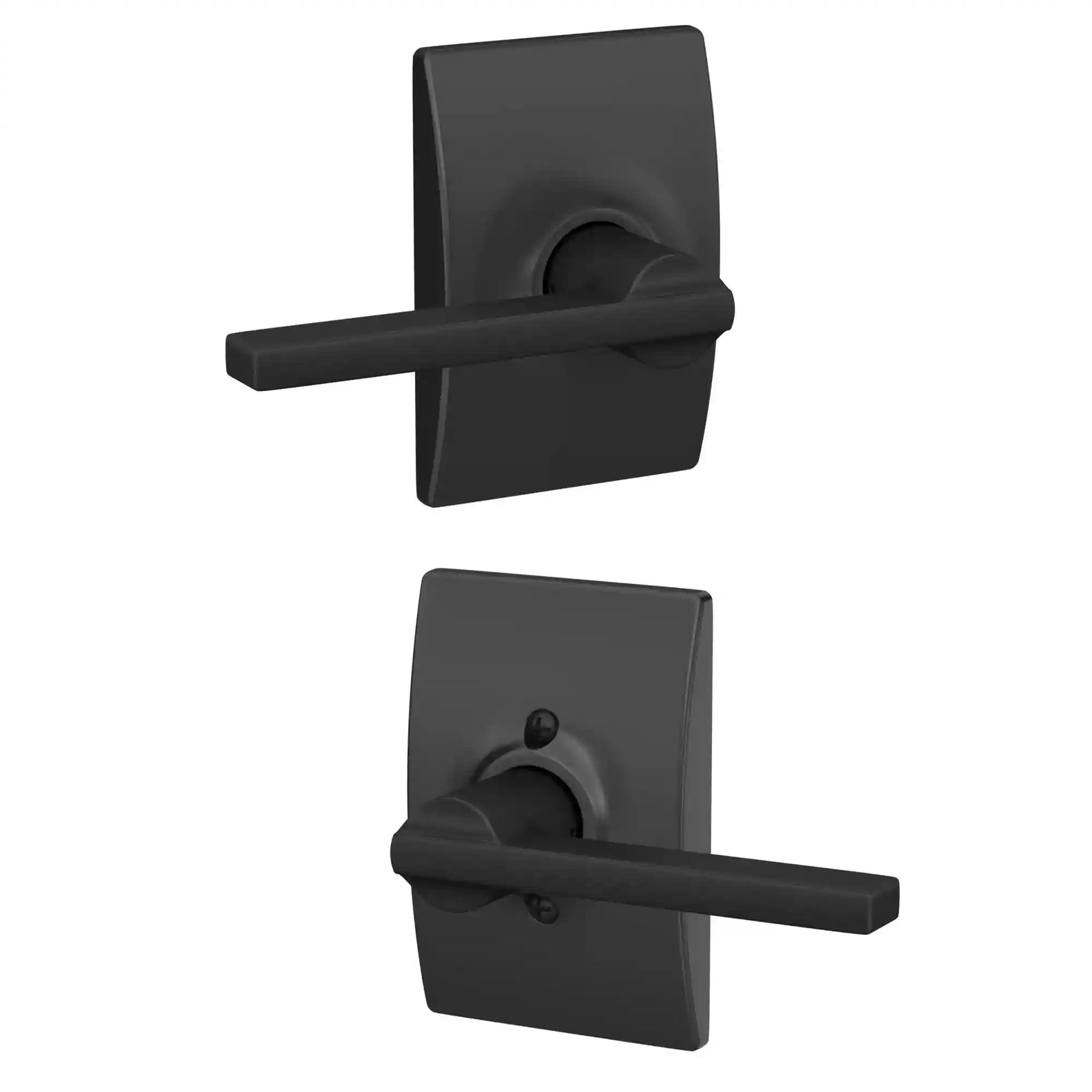 Schlage F10 Lat 622 Cen Century Collection Latitude Passage Lock Lever, Matte Black