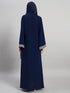 Elegant Women Abaya Set with Hijab Navy Modest Wear