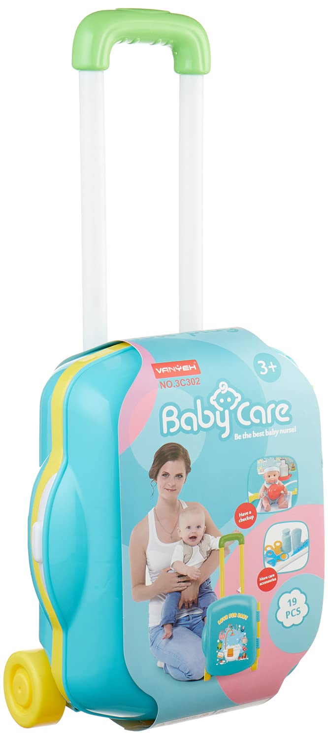 Vanyeh 3C302 Baby Suitcase for Girls, 19 Pieces - Multi Color