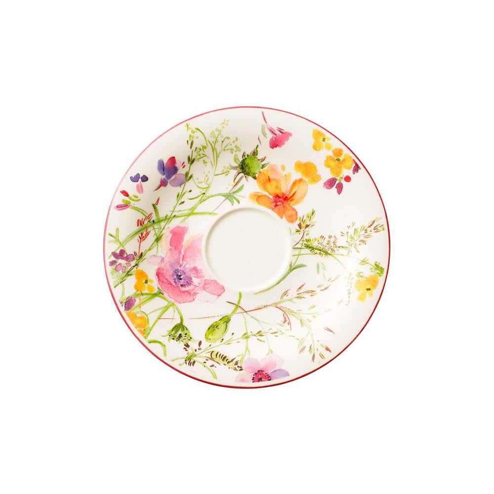 Villeroy & Boch Mariefleur Basic Saucer, 19 cm, Premium Porcelain, White/Multicoloured