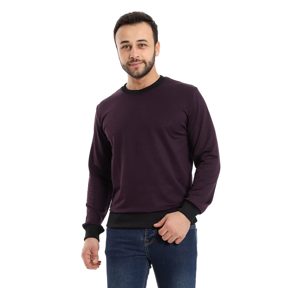 Men’s Sweatshirt with Matching Black Cuffs and Waist Trim