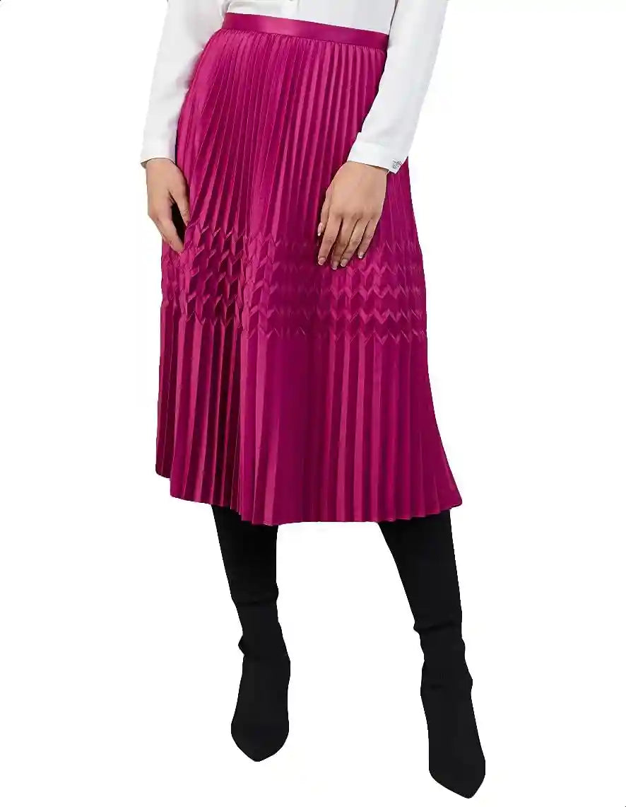 Splash Patterned Midi Pleated Skirt for Women - Safqqa Egypt