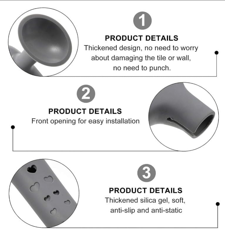 Silicone Door Stopper Anti-Collision - Adhesive Door Stopper Prevent Door from Colliding with Wall - Anti-Slip Silicone Door Handle for Door Fixing (2 Pack)