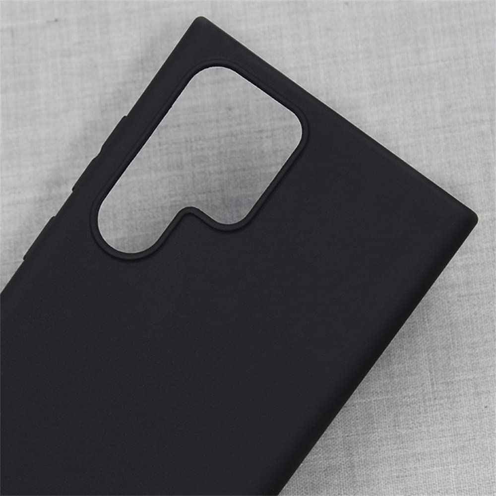 متوافق مع حقيبة سامسونج جالاكسي S22 ألترا، حقيبة هاتف واقية من السيليكون المرن (أسود)