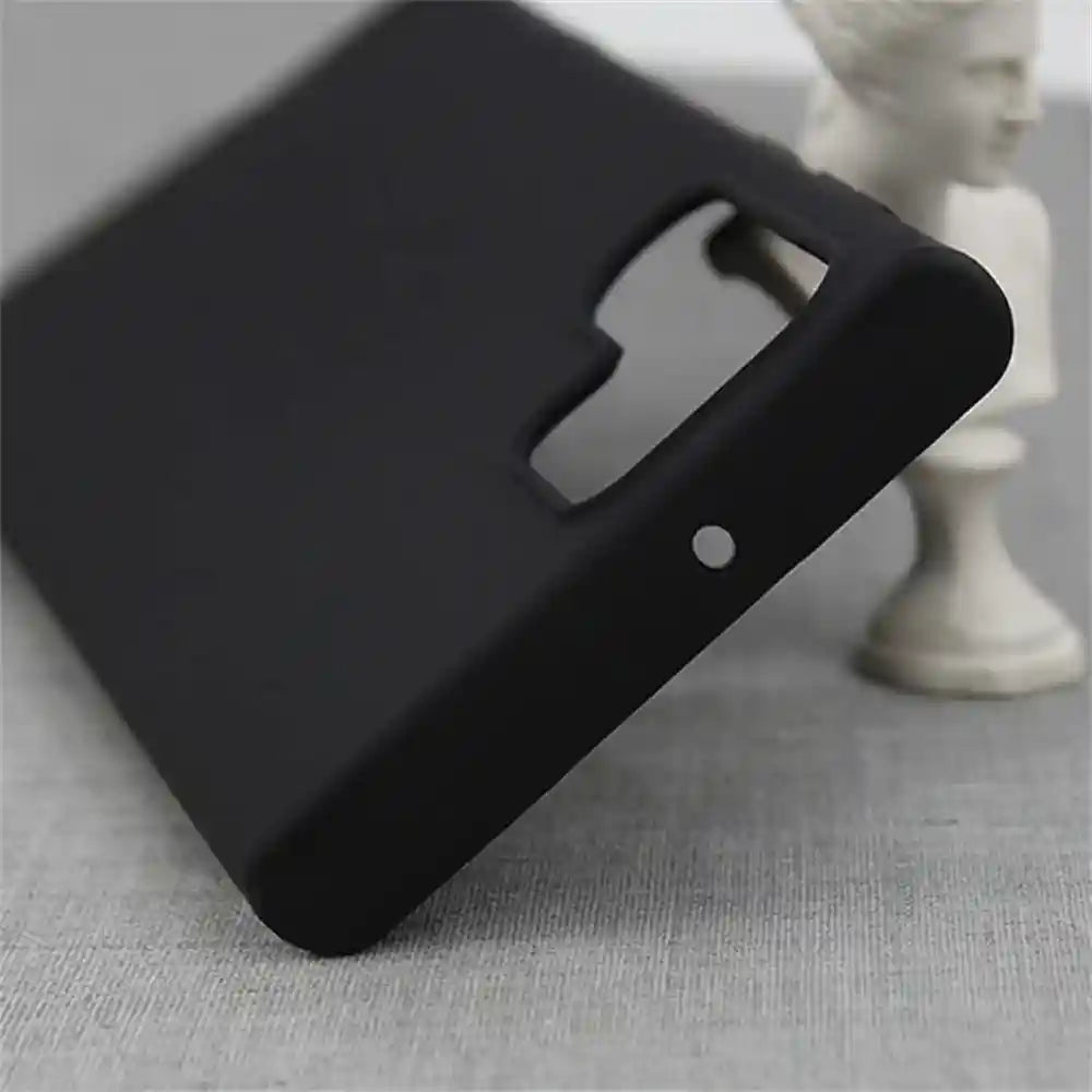 متوافق مع حقيبة سامسونج جالاكسي S22 ألترا، حقيبة هاتف واقية من السيليكون المرن (أسود)