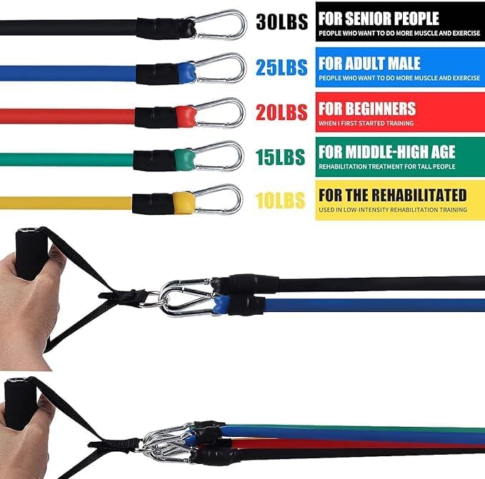 Resistance Bands Set with Handles | Stackable Home Workout up to 100 lbs – Safqqa Egypt