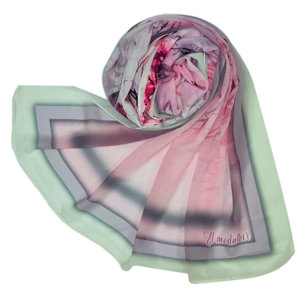 EL Modather Chiffon Crepe Scarf for women 195 * 70cm-Multicolor