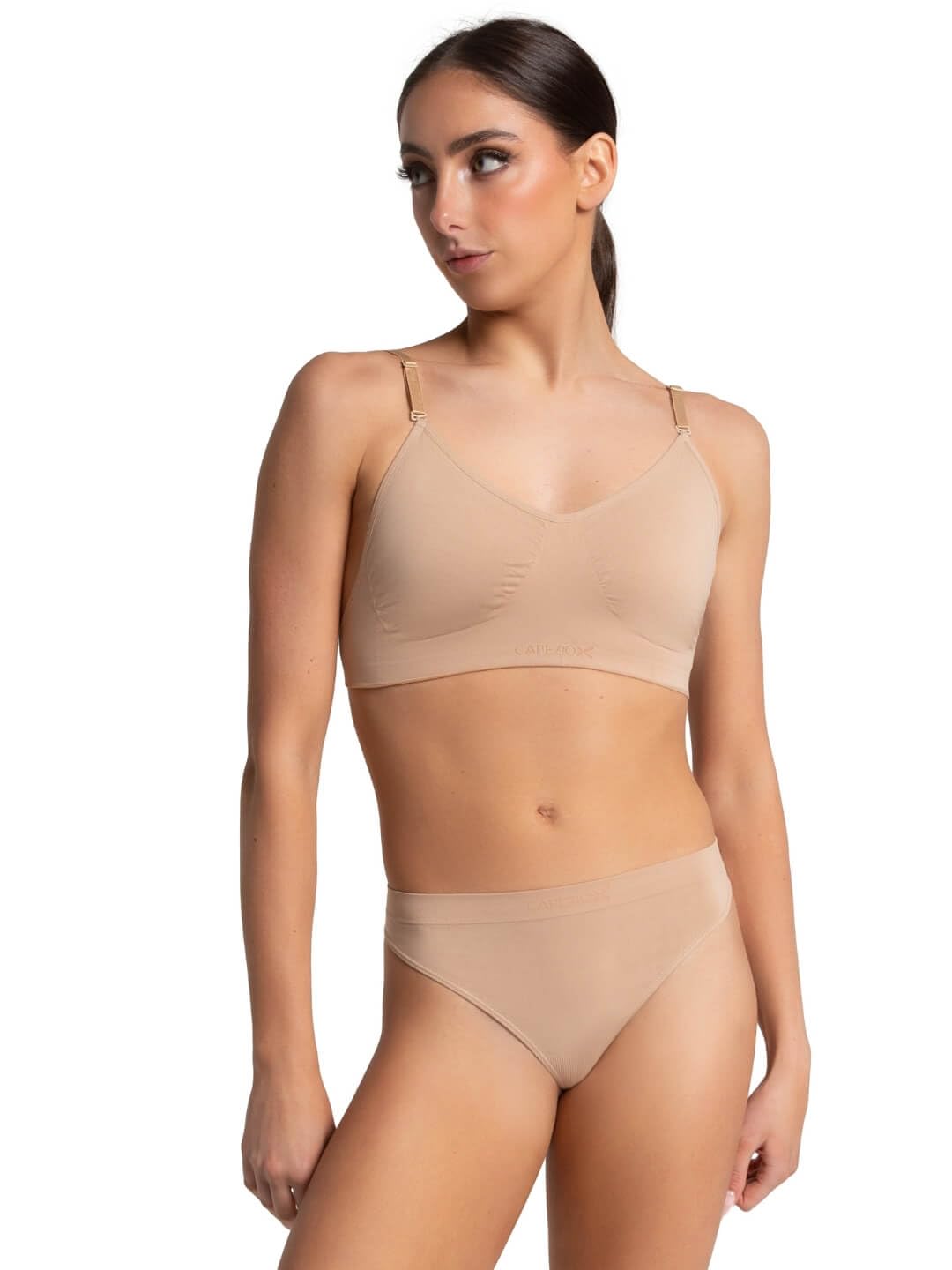 Capezio Women’s Seamless Clear Back Bra – Comfortable & Supportive