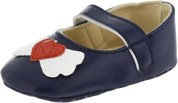 Mix & Max Girls’ Front Stitched Heart Velcro Strap Shoes