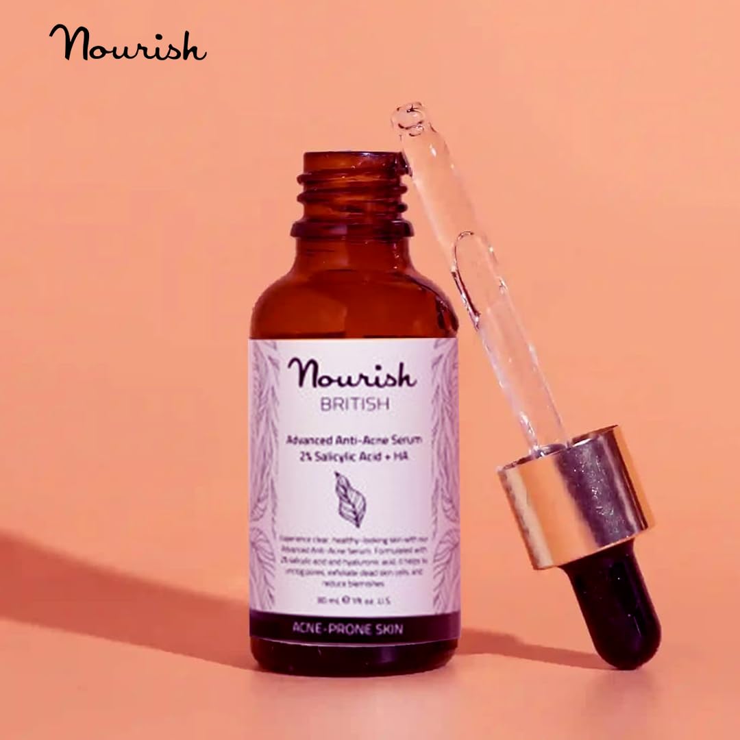 Nourish British Advanced Anti-Acne Serum 2% Salicylic Acid + HA 30ml - Safqqa Egypt