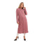 Jamila Women long sleeves soft satin buttoned shirt dress