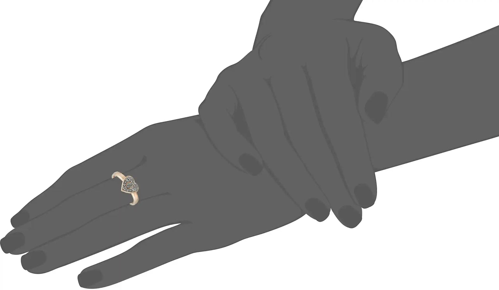 Guess UBR79029-56 Stainless Steel Stone Engraved Logo Ring for Women - Gold