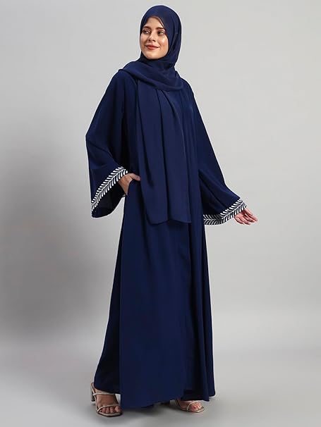 Elegant Women Abaya Set with Hijab Navy Modest Wear – Safqqa Egypt