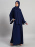 Elegant Women Abaya Set with Hijab Navy Modest Wear