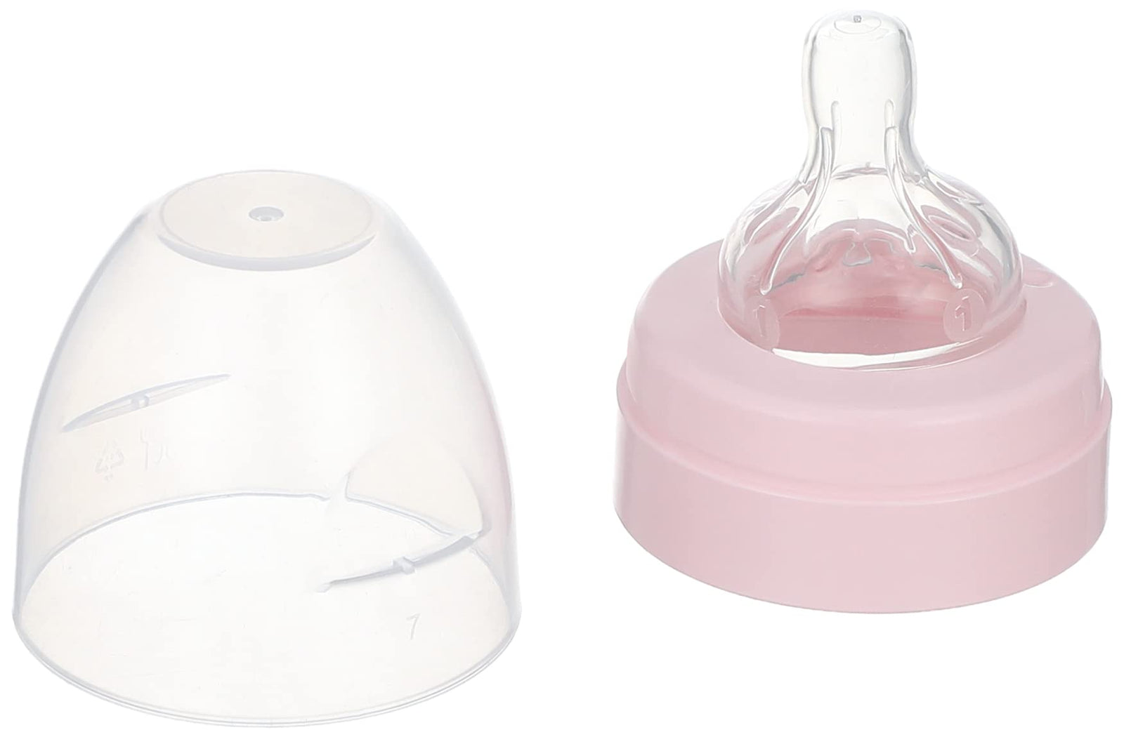 Wee Baby 140 Heat Resistant Glass Feeding Bottle with Wide Silicone Teat, 180 ml - Pink