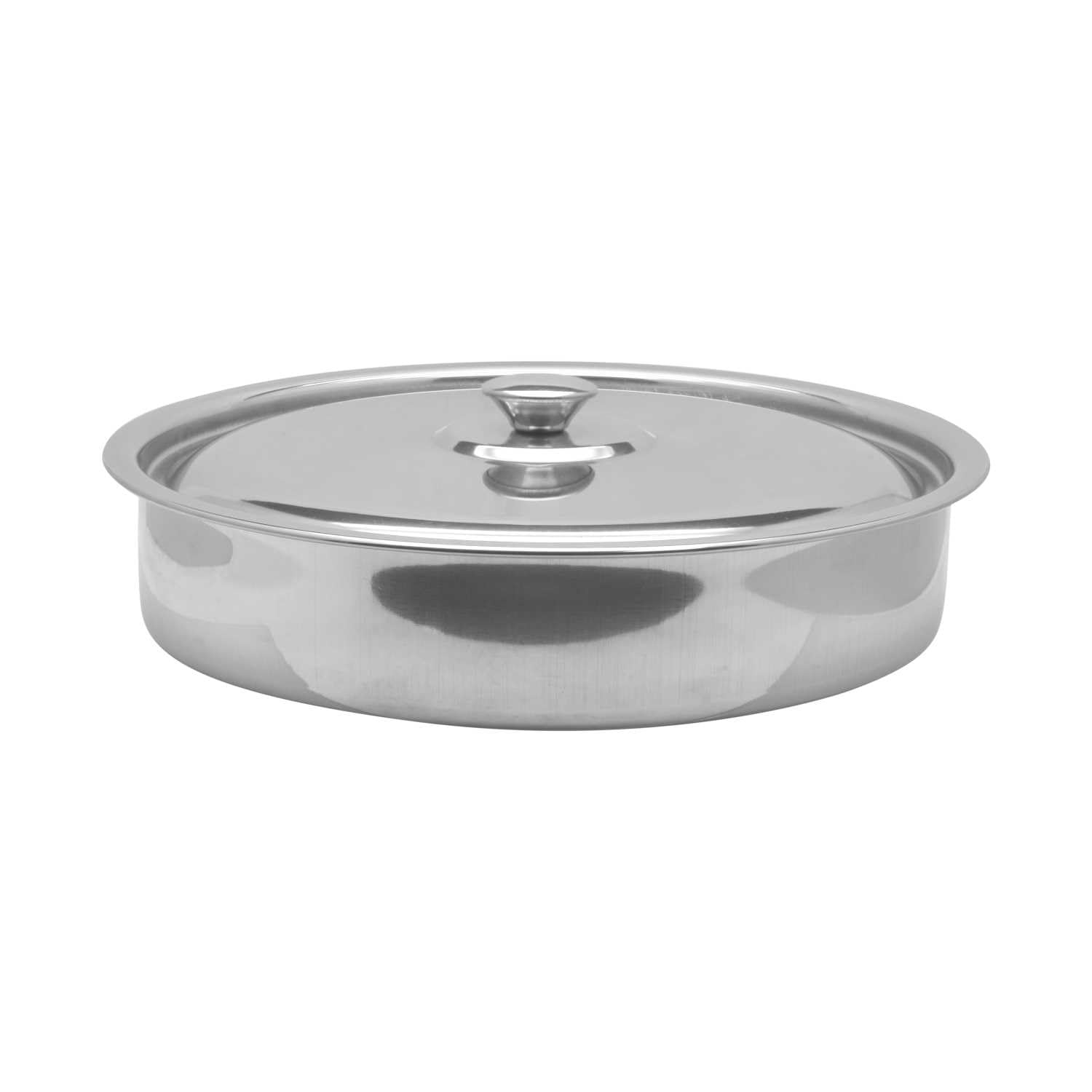 RAJ Round Stainless Steel Oven Tray with Lid 40 cm – Durable Cooking Tray