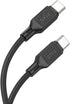 Hoco X90 - Cool Silicone Fast Charging And Data Transmittion Cable (60W - 20V- 3A - 1M), USB-C To USB-C Plug, Compatible With Samsung Huawei Xiaomi Oppo - Black - Safqqa Egypt