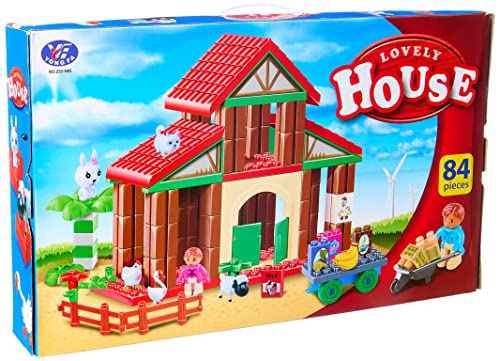 Yong Fa 222-H05 Farm Shaped Building Blocks - 84 Pieces
