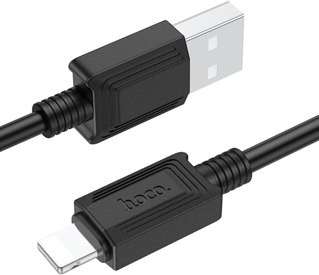 Hoco X73 - Charging And Data Transmittion Cable (2.4A -1M), USB-A To Lightning Plug, Compatible With Apple iPhone iPad Airpods - Black