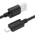 Hoco X73 - Charging And Data Transmittion Cable (2.4A -1M), USB-A To Lightning Plug, Compatible With Apple iPhone iPad Airpods - Black