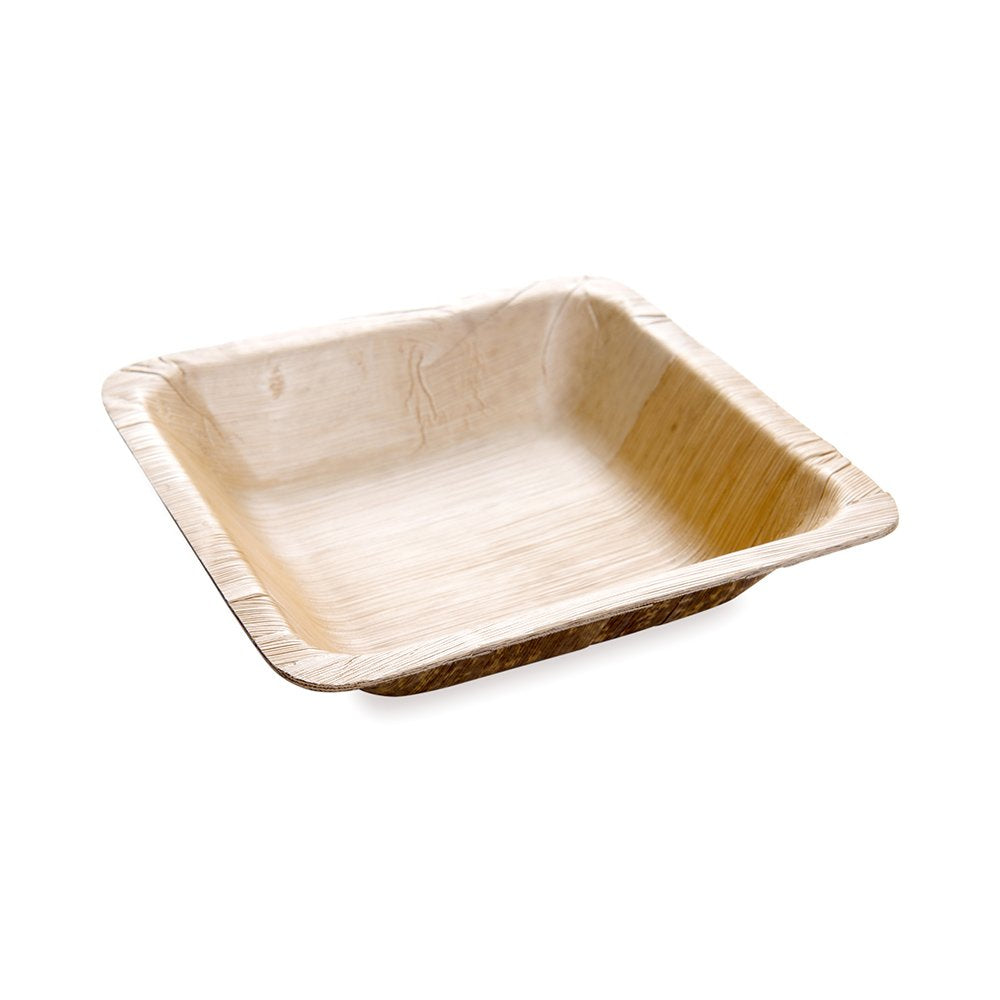 Restaurantware-7 x 7 Inch Bamboo Leaf Plates, 50 Disposable Bamboo Plates - Sustainable, heavy-duty, Bamboo Leaf Bamboo Salad Plates, For Parties, Wedding Banquets Or Catered Events