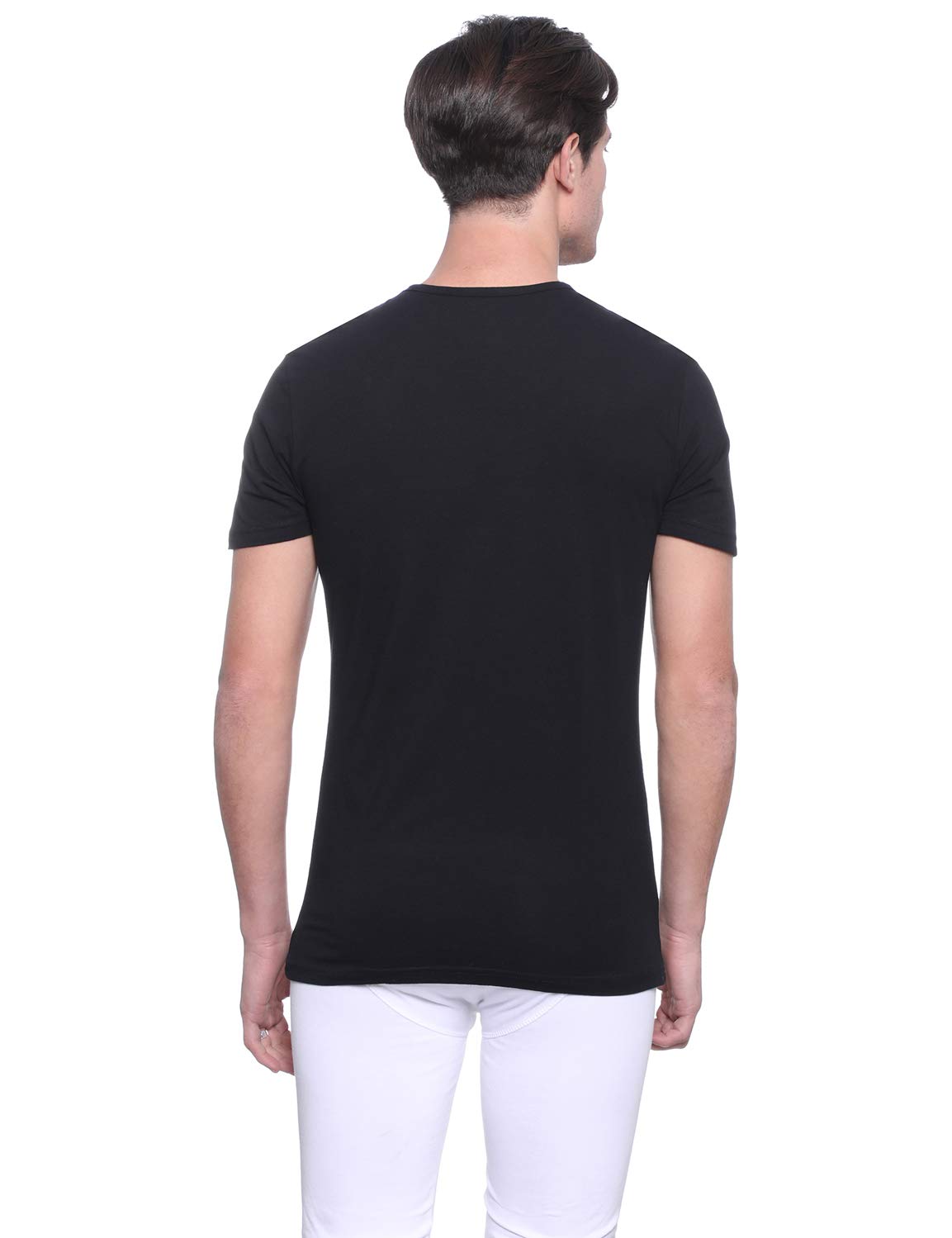 Dice Mens Round Neck Short Sleeve Solid Undershirt