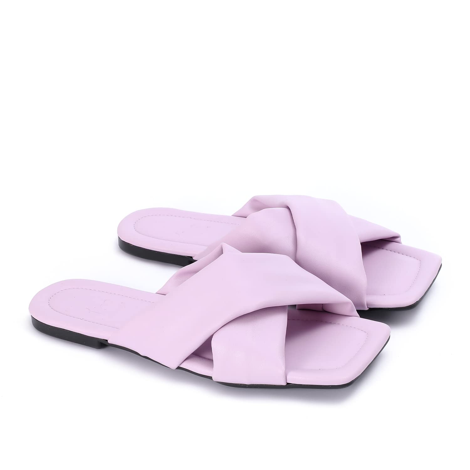 womens Wide Cross Strap Slippers Flip-Flop