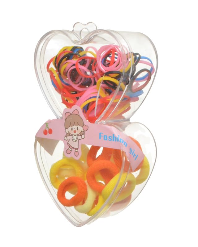 Girls Hair Ties Set – Cute Heart-Shaped Storage Box