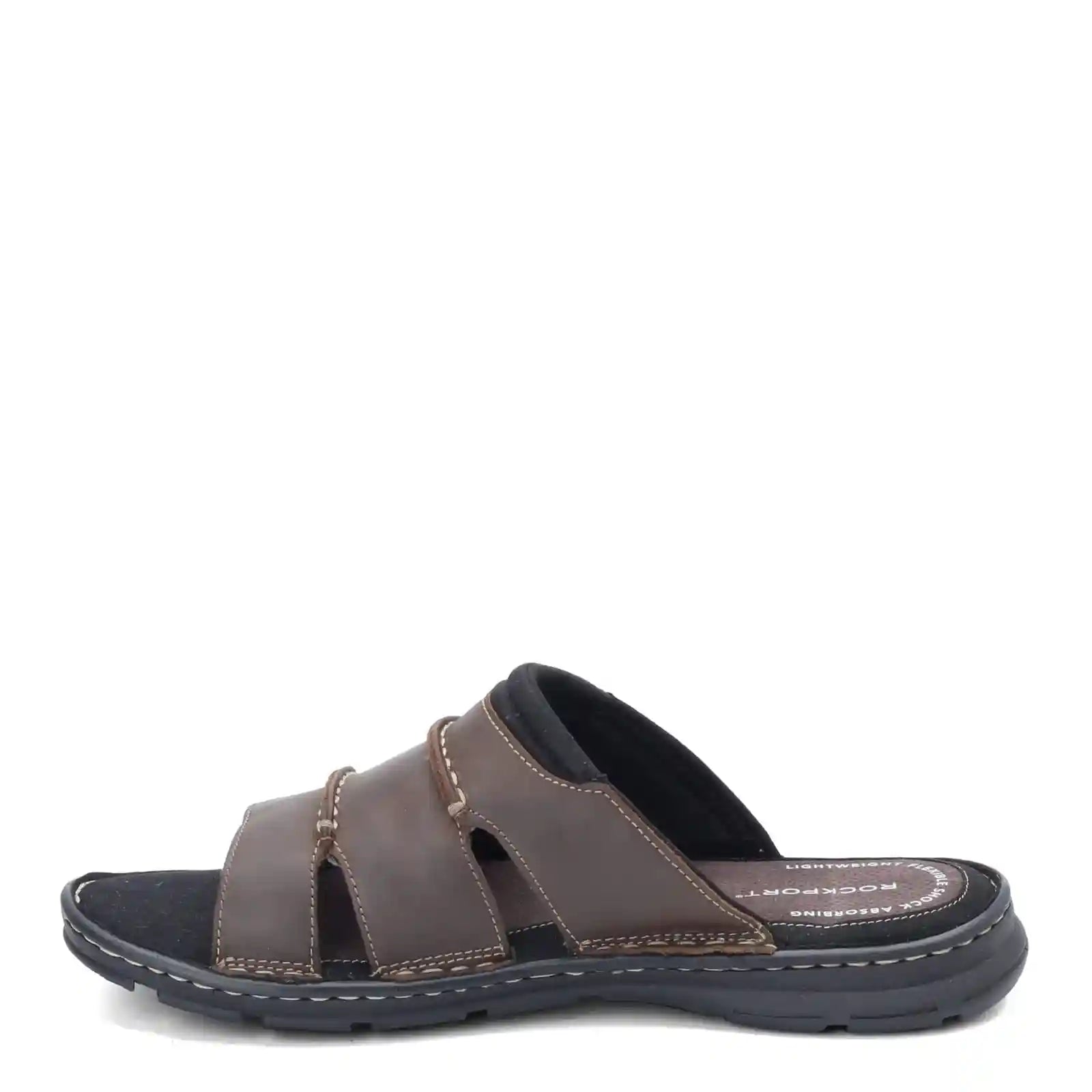 Rockport Men's Darwyn Leather Slide Slippers– Open Toe, Comfortable Casual Footwear – Safqqa Egypt