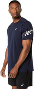 ASICS Men Sports T-Shirt Navy Lightweight Breathable Training Wear