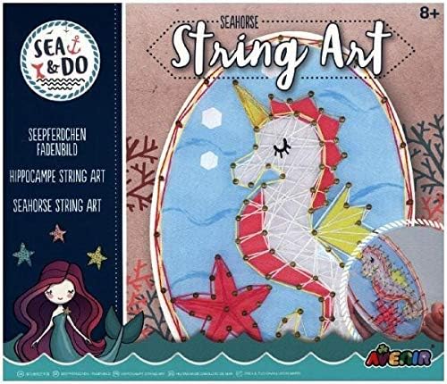 Avenir 6308134 DIY Seahorse Thread Picture Craft Kit for Children - Creative Set