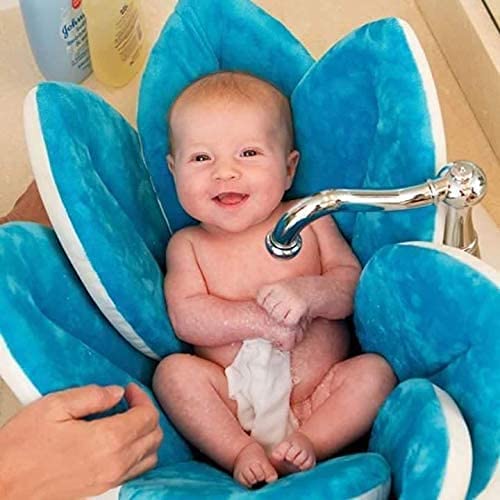 ORiTi 80x80CM Newborn Baby Flower Bath Mat Net Anti-slip Sponge Mats Infants Shower Folding Seat Colourful Blooming Cushions