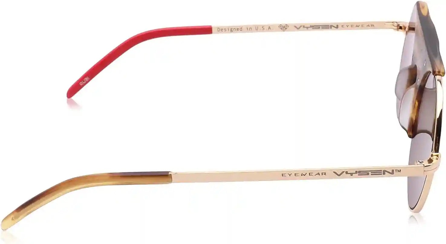 Vysen Mirror-Lens Patterned Panel Womens Round Polarized Sunglasses - Have Scratch - Safqqa Egypt