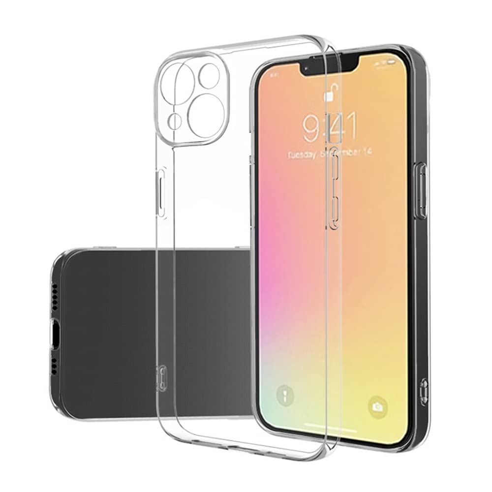 غطاء من  AJEZDONG لهاتف iPhone 14 باللون الشفاف مصمم لتوفير حماية موثوقة مع الحفاظ على مظهر الهاتف الأصلي. مصنوع من مادة شفافة عالية الجودة 