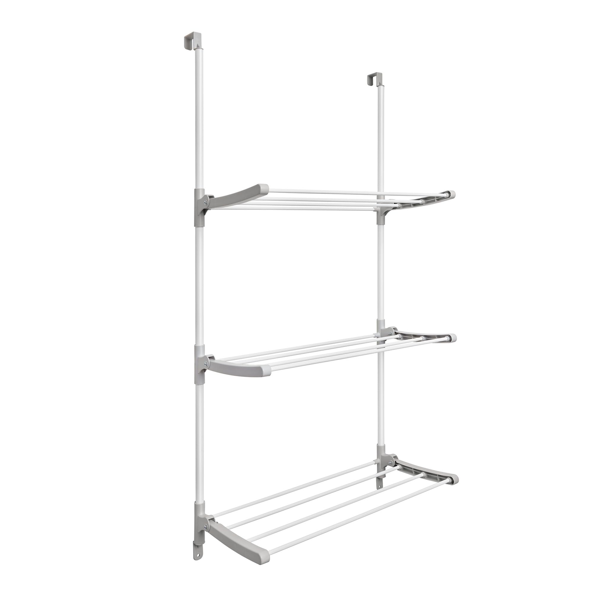 منشر الملابس القابل للطي من Rayen باللون الأبيض، بمقاس 124 × 62.5 سم، هو حل عملي ومناسب لتجفيف الملابس داخل المنزل.