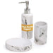 Bodico White 3-Piece Marble Bathroom Accessory Set - Safqqa