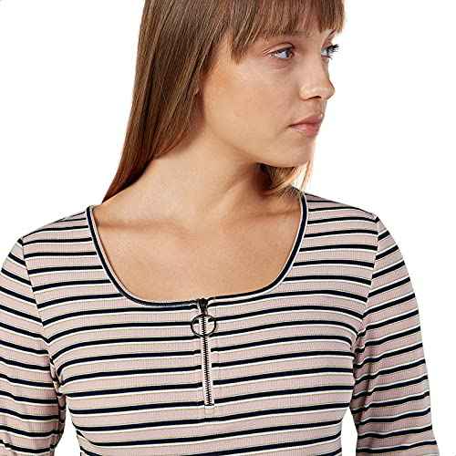 Splash Front Zip-Up Square Neck Top Blouses for Women - Safqqa Egypt