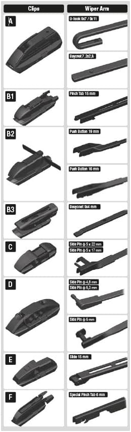 Bottari Car Windshield Wiper 70cm with 8 Adapters 1 Piece