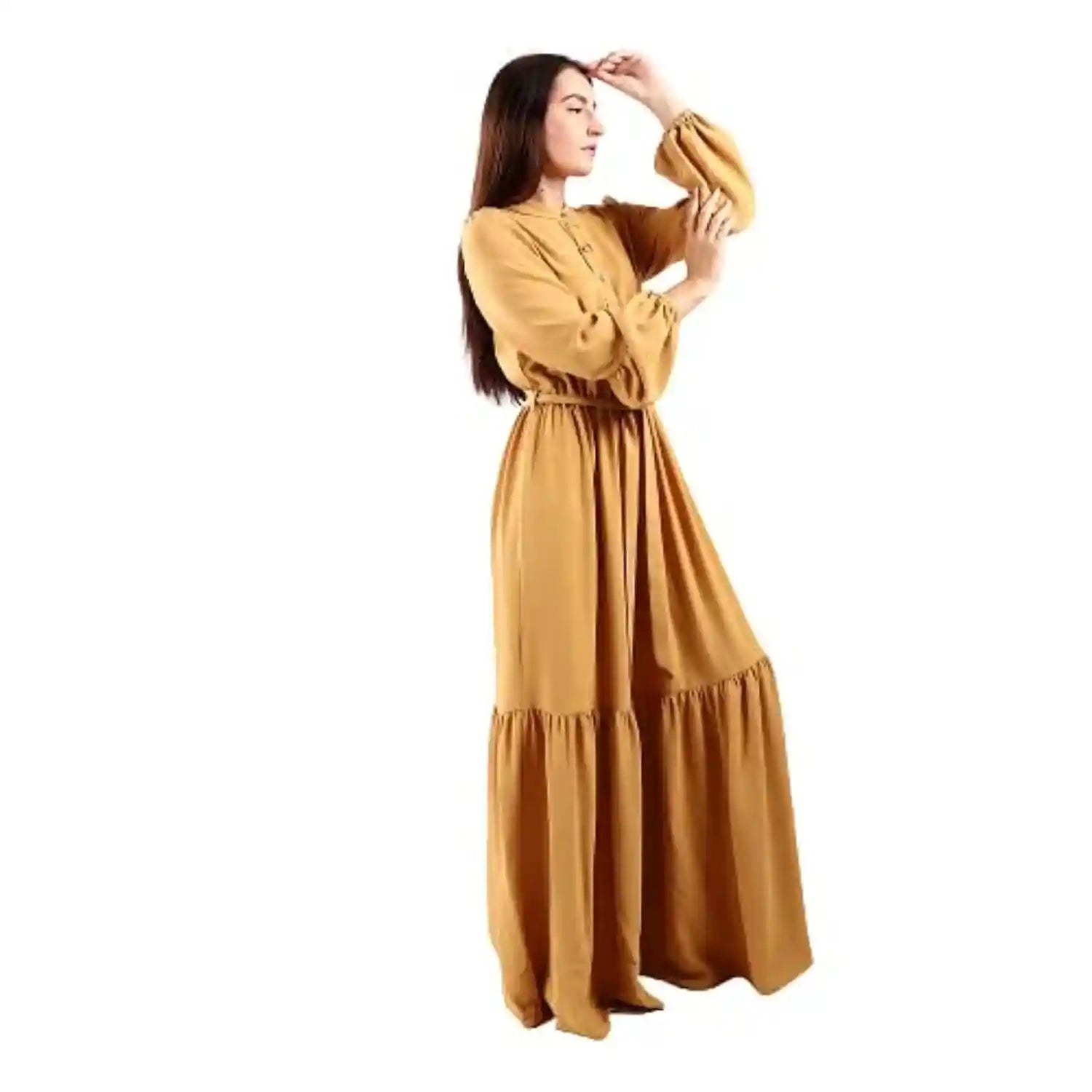 ESLA Plain Long Sleeved Long Dress - Safqqa Egypt