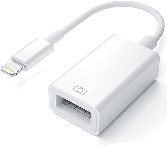 محول واهبايت لايتنينج إلى USB 3.0 – كابل OTG للتوصيل والتشغيل لأجهزة آيفون وآيباد، يدعم قارئ البطاقات وUSB وكيبورد وماوس وواجهات MIDI – أبيض