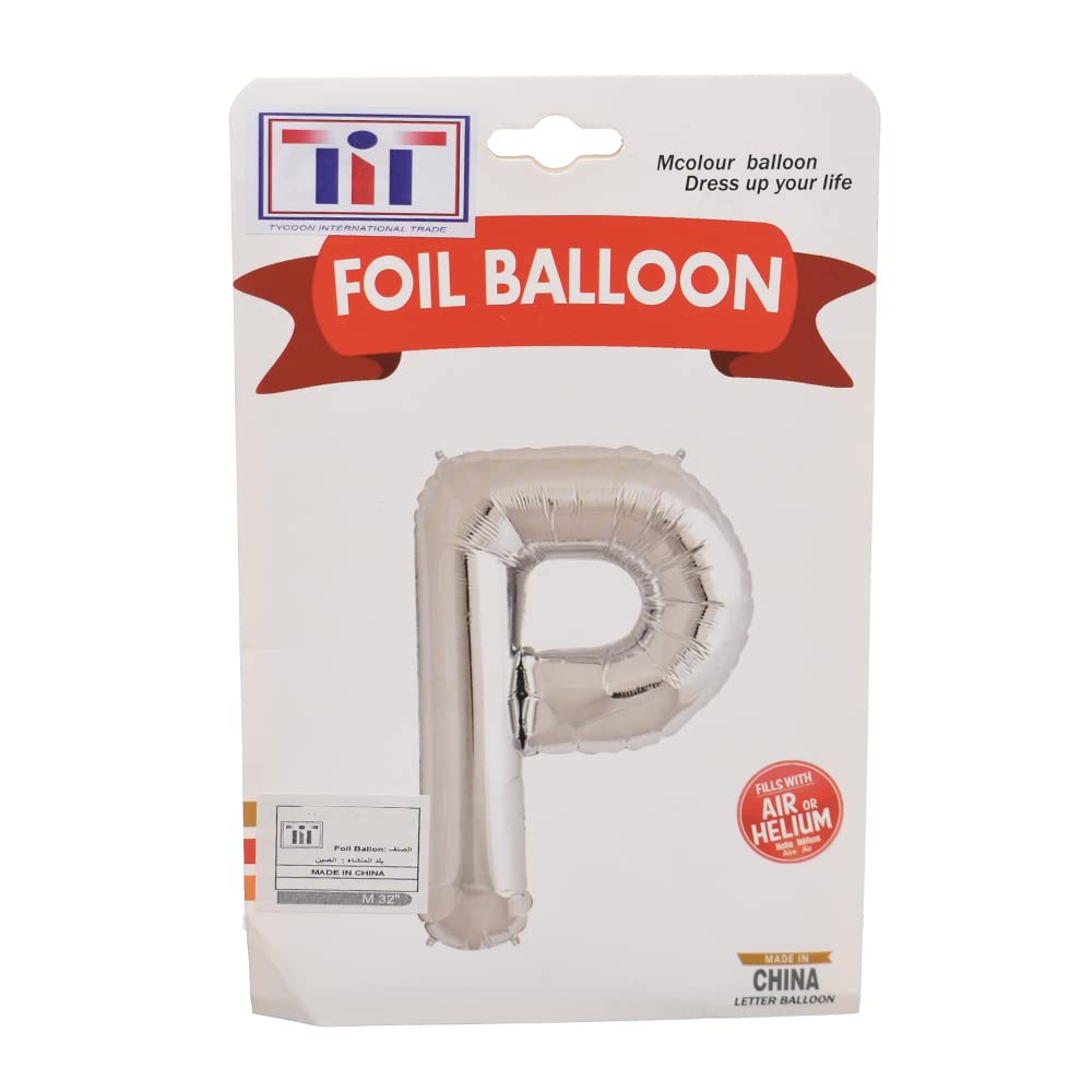 Generic Letter P Foil Balloon 32 Inch Silver Party Birthday Decoration